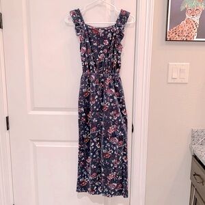 Epic Threads Girls Floral Velour Jumpsuit Size Medium